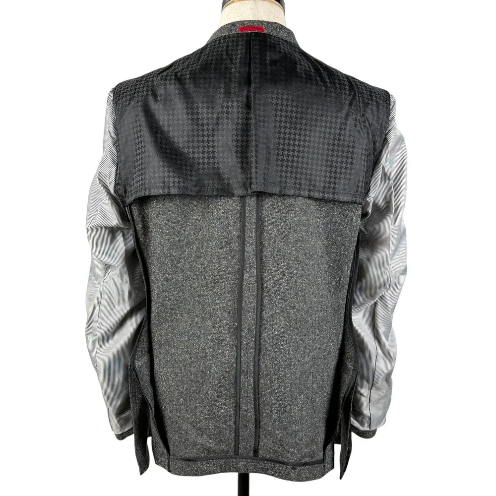 John Varvatos Dwell Blazer Mens 40R Gray Speckled Donegal Tweed Wool Blend